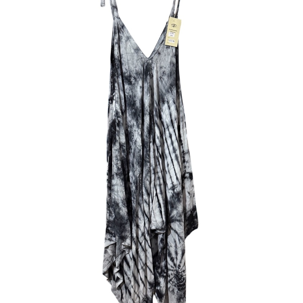 Black and White Tie-Dye Romper